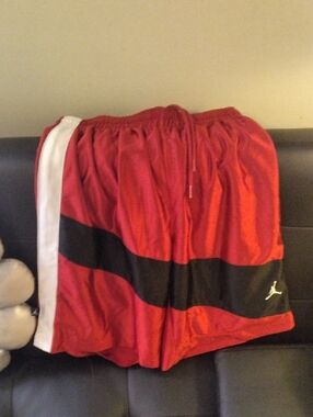 Jordan Red Black White Boys Athletic Shorts